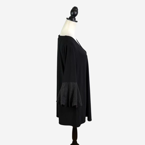 Joseph Ribkoff Black Puff Sleeve Flared Tunic Top US Size 14 Style No 233117 - Picture 6 of 14